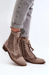 Step in style Unique openwork women's boots.  Adomoo