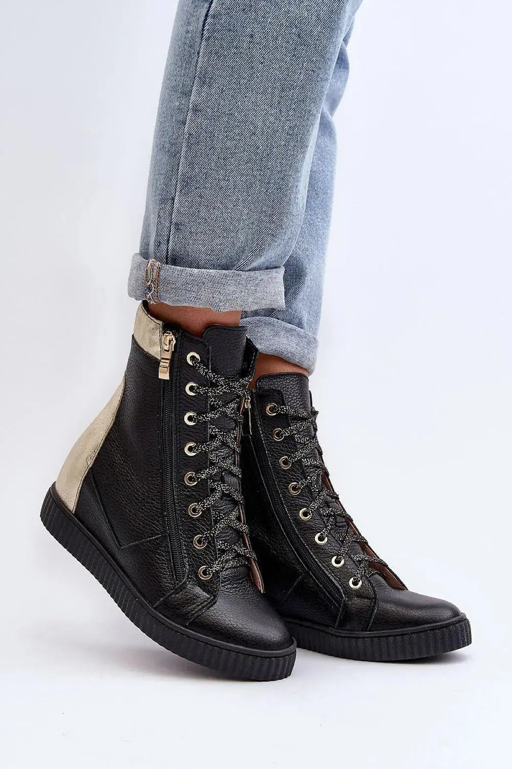 Step in style Women's wedge sneakers made of natural leather  Adomoo