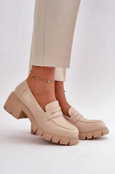 Step in style women's elegant high-quality eco leather heeled low shoes  Adomoo