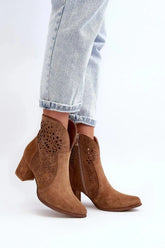 Step in style women's heeled boots were made of natural suede  Adomoo