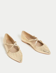 Strappy Pointed Ballet Pumps  Adomoo