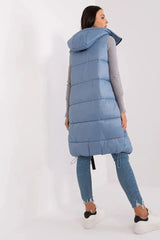 Subleve quilted zippered vest with hood  Adomoo