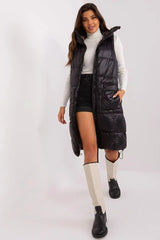 Subleve quilted zippered vest with hood  Adomoo