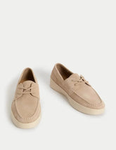 Autograph Suede White Sole Lace Up Loafers Adomoo