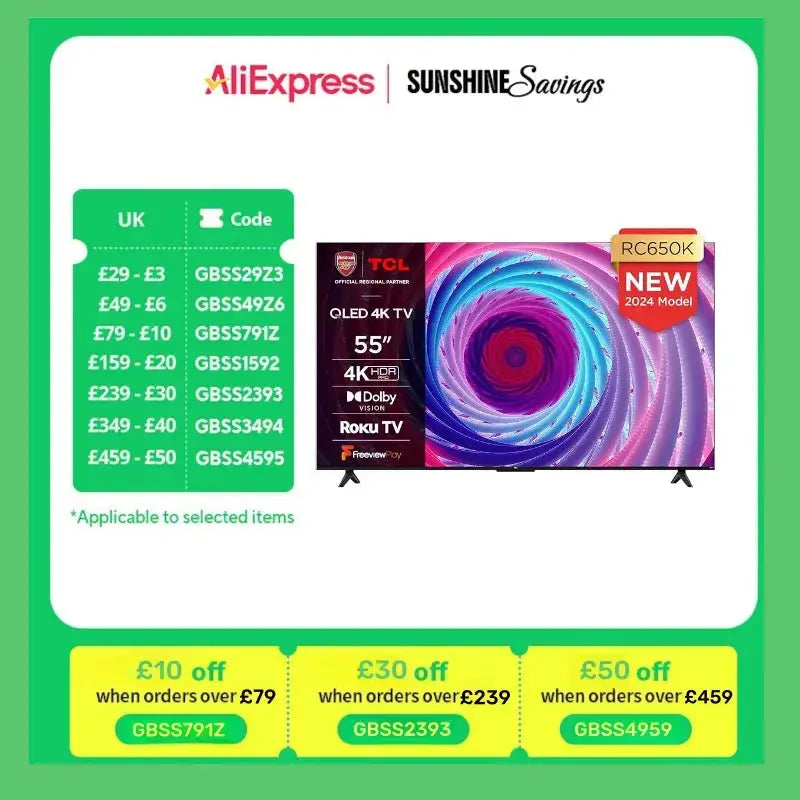 TCL 55RC650K 55-inch QLED Pro TV, 4K Ultra HD, Roku TV Adomoo