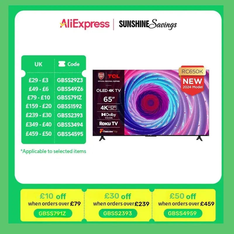 TCL 65RC650K 65-inch QLED Pro 4K Ultra HD Roku TV Adomoo