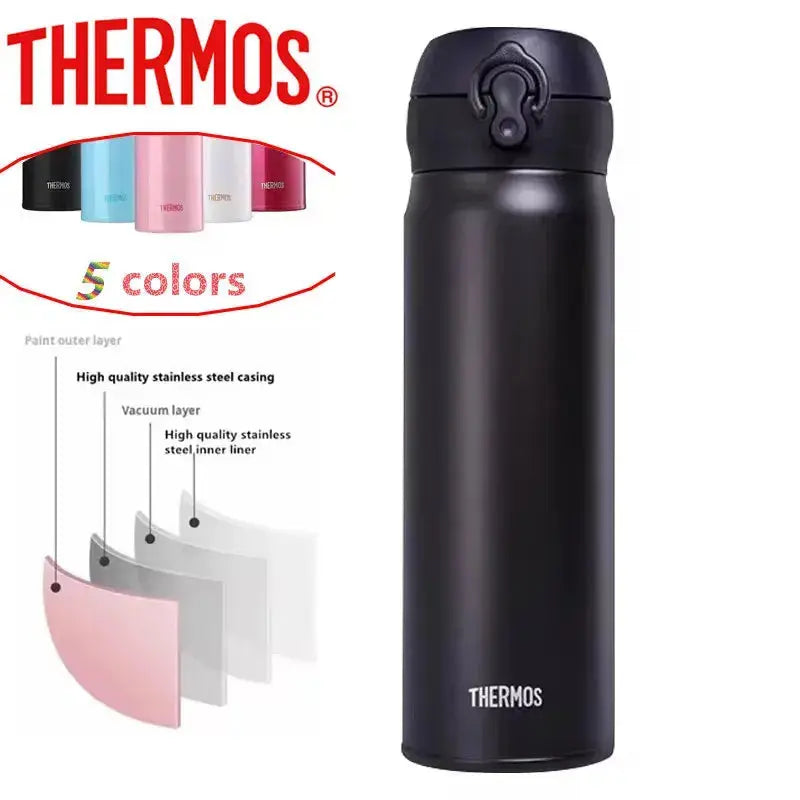THERMOS Stainless Steel Vacuum Insulated Water Bottle – 350ml/500ml Leak-Proof Thermal Tumbler Flask  Adomoo