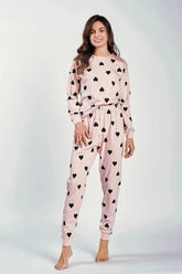 Taro long-sleeved blouse and long pants Women's pajamas Adomoo