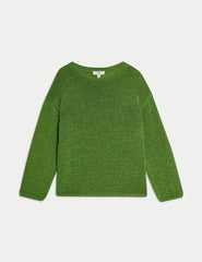 Textured Crew Neck Jumper  Adomoo