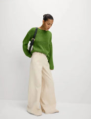 Textured Crew Neck Jumper  Adomoo