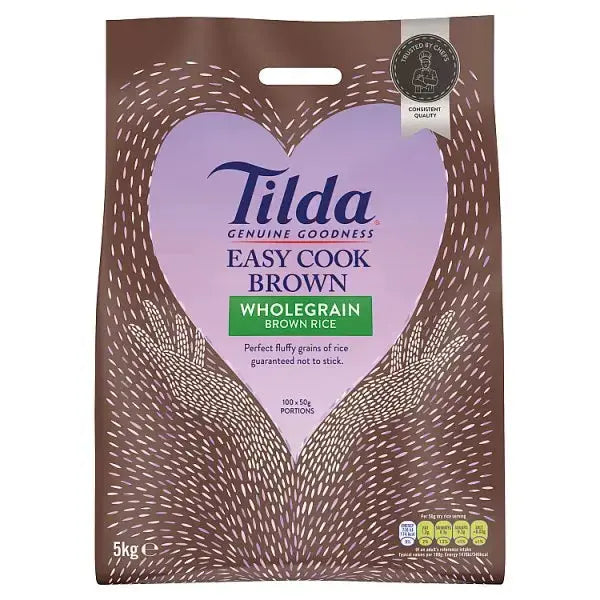 Tilda Easy Cook Wholegrain Brown Rice 5kg  Adomoo