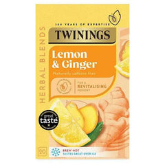 Twinings Lemon & Ginger 20 Tea Bags 30g (Case of 4)  Adomoo