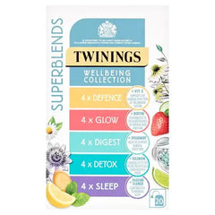 Twinings Superblends Wellbeing Collection 20 Tea Bags 37g (Case of 4)  Adomoo