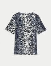 Womens Cotton Modal Blend Printed T-Shirt Adomoo