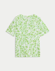 Womens Cotton Modal Blend Printed T-Shirt  Adomoo