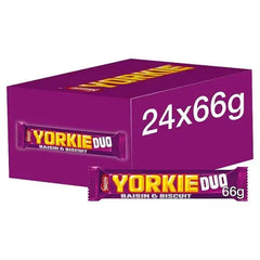 Yorkie Raisin & Biscuit Chocolate Duo Bar 66g (Case of 24)  Adomoo