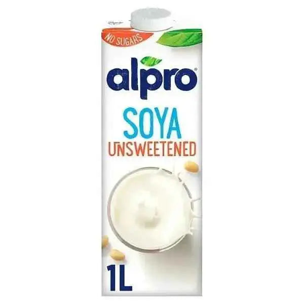 Alpro Soya Unsweetend Long Life Drink 1L (Case of 8)  Adomoo