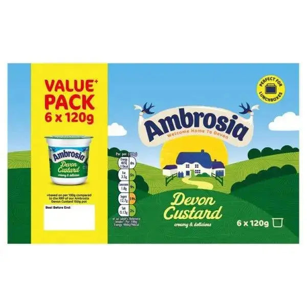 Ambrosia Ready To Eat Devon Custard Pots 6 x 120g  Adomoo