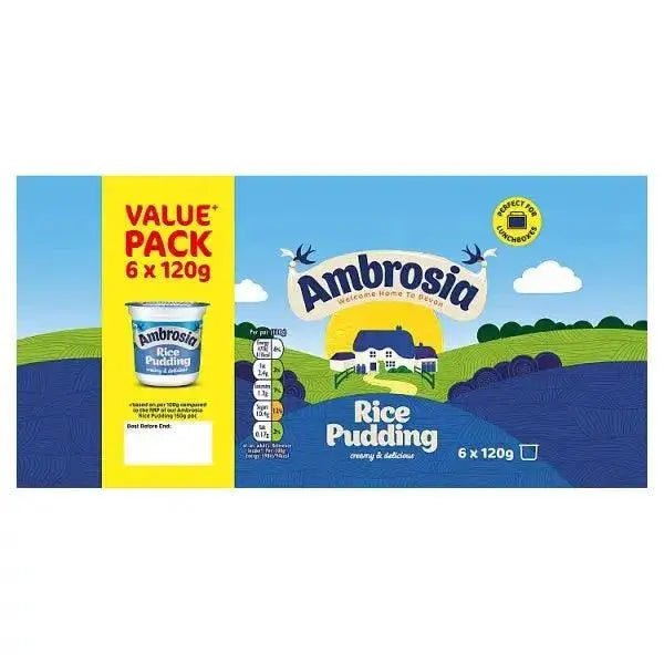 Ambrosia Ready To Eat Rice Pudding Pots 6 x 120g  Adomoo