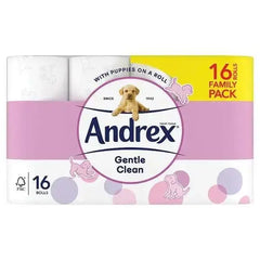 Andrex Gentle Clean Toilet Tissue 16 Rolls  Adomoo