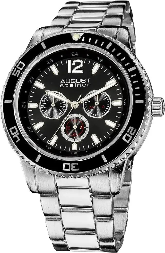 August Steiner Mens Mercury Quartz Multifunction Divers Bracelet Watch  Adomoo
