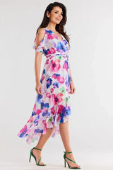 awama chiffon daydress with elastic lining, envelope, asymmetrical  Adomoo