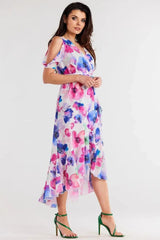awama chiffon daydress with elastic lining, envelope, asymmetrical  Adomoo