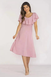 awama extremely elegant and feminine midi length daydress Adomoo