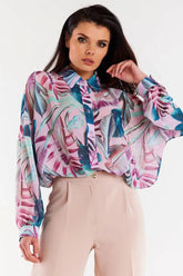 awama oversize chiffon Long sleeve shirt  Adomoo