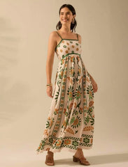 Printing Slip Dress Vacation Style Women's Clothing  Adomoo