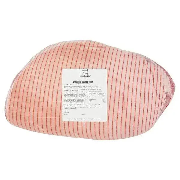 Becketts Rind-On Unsmoked Gammon Joint with Added Water 8Kg  Adomoo