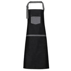Bib Apron Contrast Denim Black, Indigo Color Adomoo