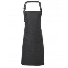 Bib Apron Denim Jeans Stitch Black, Indigo Adomoo