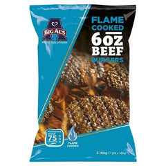 Big Als Flame Cooked 6oz Beef Burgers 16 x 135g (2.16kg)  Adomoo