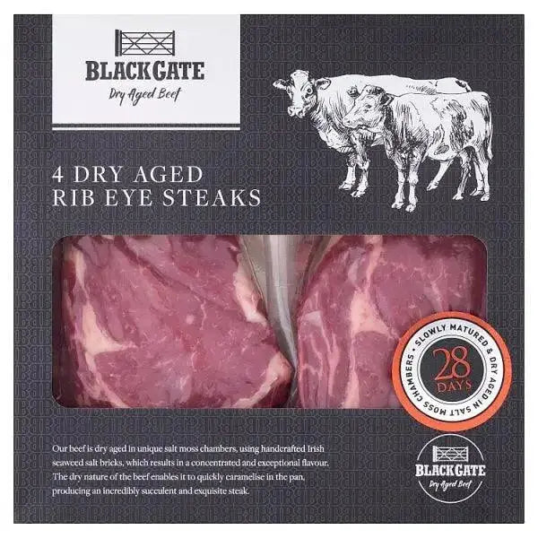 Blackgate Dry Aged Beef Rib Eye Steaks (4 x 220g) 880g  Adomoo