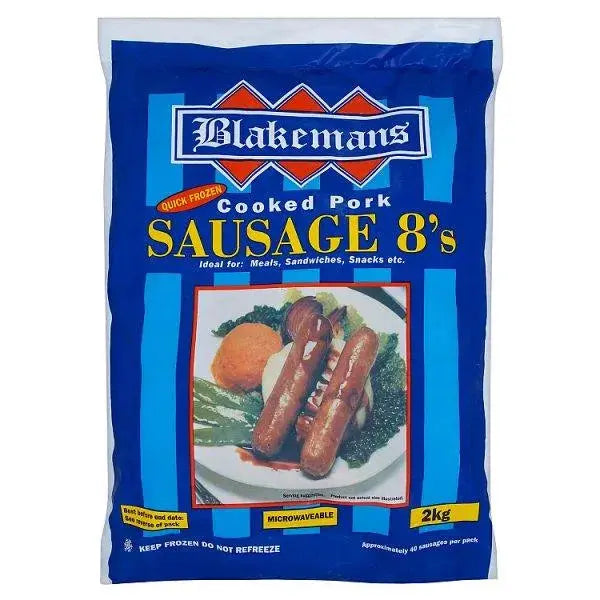 Blakemans Cooked Pork Sausage 8's 2kg  Adomoo