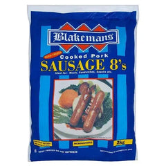 Blakemans Cooked Pork Sausage 8's 2kg  Adomoo