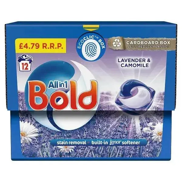 Bold All-in-1 PODS® Washing Liquid Capsules 12 Washes, Lavender & Camomile (Case of 4)  Adomoo