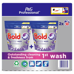 Bold Professional All-In-1 Pods Washing Liquid Laundry Detergent Capsules Lavender and Camomile, 100  Adomoo