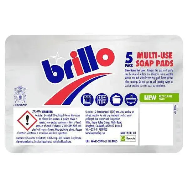 Brillo 5 Multi-Use Soap Pads (Case of 24)  Adomoo