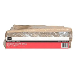 Brown Kraft Flat Bags Strung 12" x 12.5"  Adomoo
