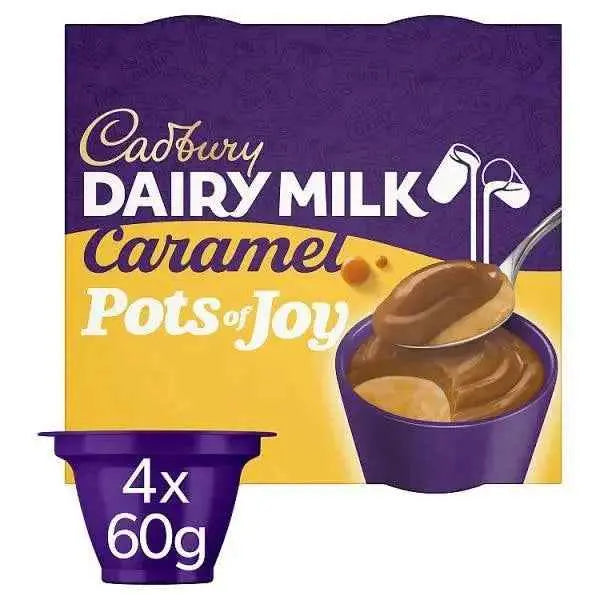 Cadbury Dairy Milk Pots of Joy Caramel Chocolate Dessert (Case of 4) Adomoo
