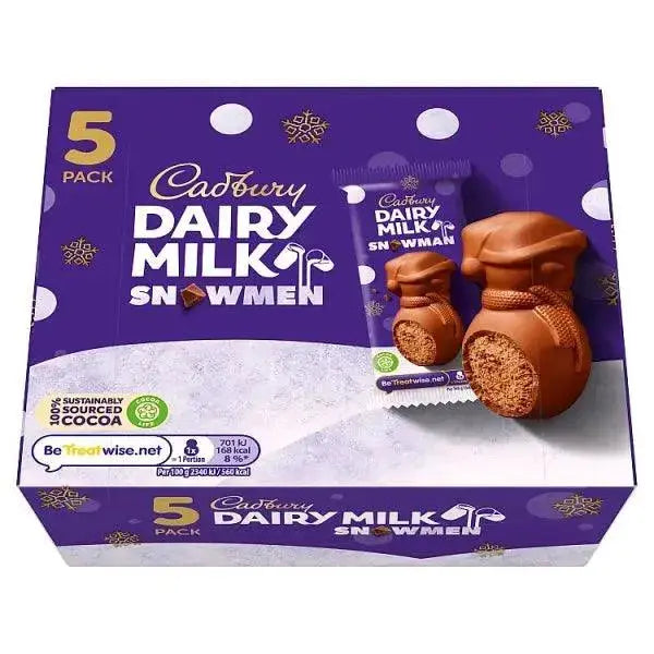 Cadbury Dairy Milk Snowmen Chocolate Carton 5 Pack 150g (Case of 6)  Adomoo