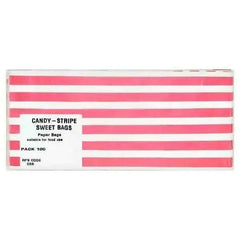 Candy Pink Striped Sweet Bags x 100  Adomoo