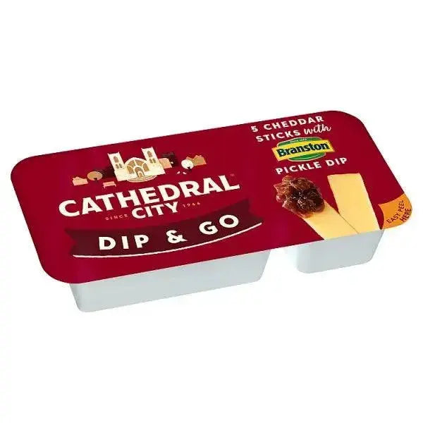 Cathedral City 5 Cheddar Sticks with Branston Pickle Dip 60g  Adomoo