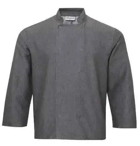 Chef Jacket Long Sleeve Denim Grey and Black  Adomoo