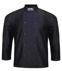 Chef Jacket Long Sleeve Denim Grey and Black  Adomoo