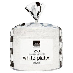 Chefs Essentials 250 White Plates 230mm  Adomoo