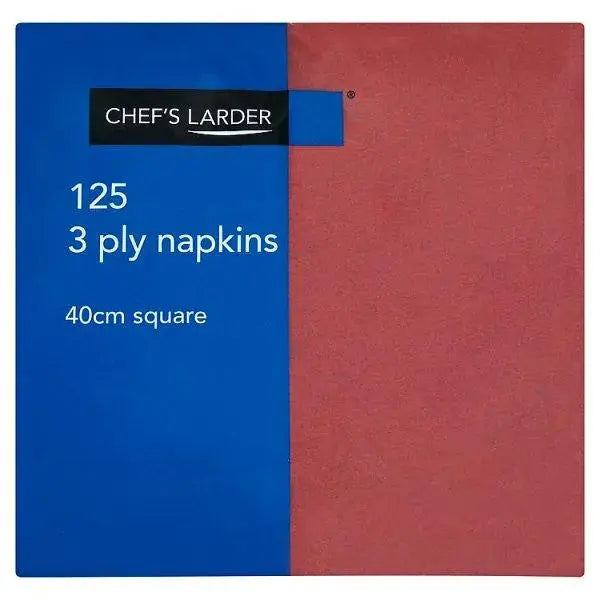 Chefs Larder 125 Burgundy 3 Ply Napkins 40cm Square - Sets of 125  Adomoo