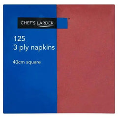 Chefs Larder 125 Burgundy 3 Ply Napkins 40cm Square - Sets of 125  Adomoo